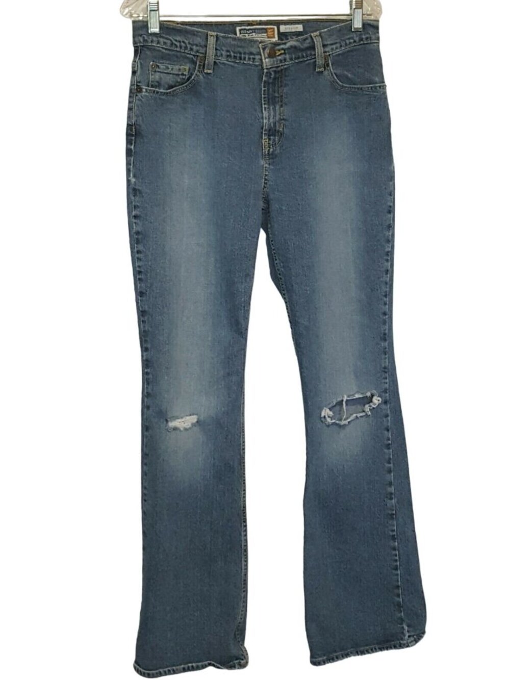 Old Navy Jeans Women 10 Regular Destroyed Bootcut Hole Denim Just Below Waist